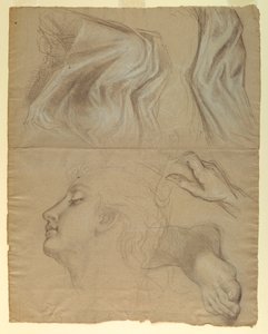 Tekening, Studie voor "Gerechtigheid en Pe, 1878 door Daniel Huntington