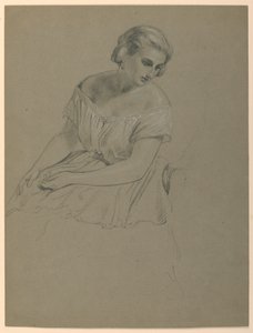 Tekening, Studie voor "Martha Washington Receptie", 1860 door Daniel Huntington