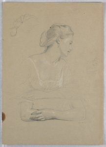 Tekening, Studie voor "Martha Washington Receptie", 1860 door Daniel Huntington