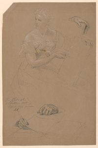 Tekening, Studie voor "Filosofie van christelijke kunst", 1868 door Daniel Huntington