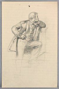 Tekening, Studie voor "Wetenschappelijke Groep", 1858 door Daniel Huntington