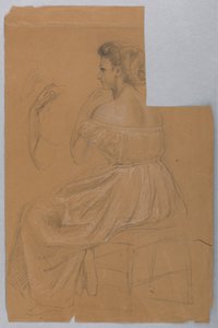 Tekening, Studie voor "Titiaan Tonen, 1872 door Daniel Huntington
