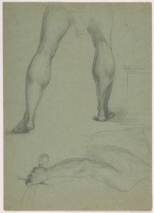 Tekening, Twee anatomische studies, ca. 1850