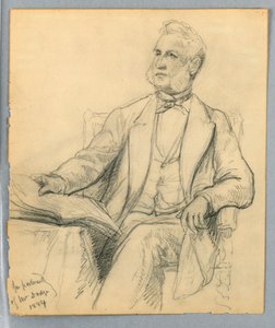 Tekening, William E. Dodge zittend, 1884 door Daniel Huntington