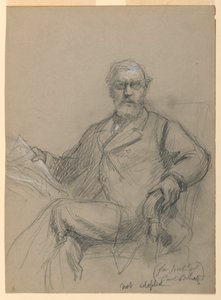 Tekening, Carl Schurz zittend lezend, 1899