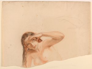 Vrouwelijk Naakt met Opgeheven Linkerhand