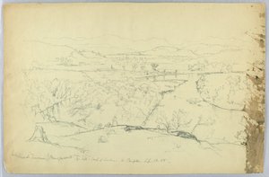 Uitzicht op Franconia & Pemigewasset Rivier vanaf Heuvel ten Zuiden van Sanborn - W. Campton