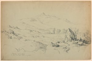 Mount Chocorua vanaf heuvel nabij Tamworth, zuidwest van het meer