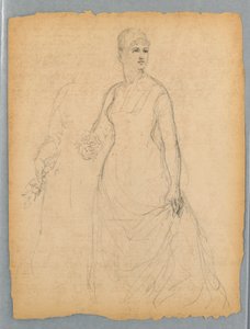 Schets voor Portret van een Staande Vrouw door Daniel Huntington