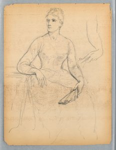 Schets voor een portret van een zittende vrouw