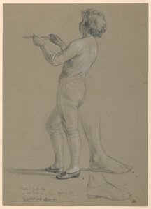 Studie van een jongen die een schaal vasthoudt voor "The Republican Court" (Lady Washington