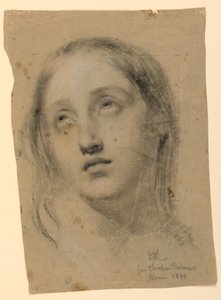 Studie van Hoofd voor "Vroege Christelijke Gevangenen" door Daniel Huntington