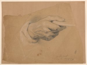 Studie van Rechterhand voor de Priester in de "Communie van de Zieken"