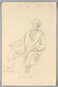 Studie van Samuel F. B. Morse voor "Wetenschappelijke groep" door Daniel Huntington