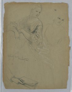 Studie van staande vrouw voor "Het Republikeinse Hof" (Lady Washington