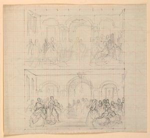 Twee figuurcomposities voor het schilderij 