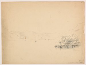 Westelijke oever van het Meer van Brienz, Zwitserland door Daniel Huntington