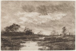 Een Pastoraal Landschap met een Stroom door Daniel Kotz