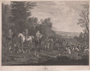 Een jachtstuk in de jachthal van Houghton