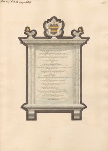 Gedenkteken voor Jacob Augustus Blondel uit Stepney Church door Daniel Lysons
