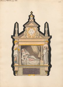 Graf van een onbekende moeder en kind van Pancras Kerk door Daniel Lysons