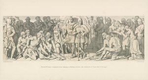 Harold, Williams metgezel in zijn campagne in Bretagne, ontvangt de onderwerping van Conan, graaf van Bretagne