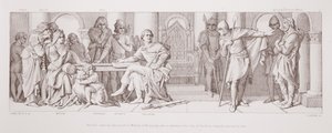 Harolds gevangenschap aangekondigd aan Willem van Normandië, die wordt geïnformeerd dat Guy van Ponthieu losgeld voor hem eist, uit 