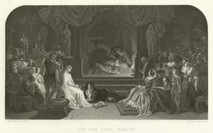 De Toneelscène in Hamlet door Daniel Maclise