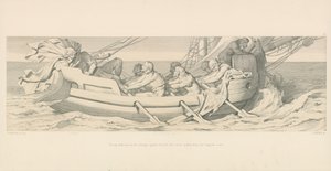 Tostig, verslagen in zijn poging tegen Harold, vlucht in zijn galei van de Engelse kust