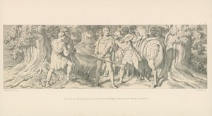 William, in zijn jachtgebied in Rouen, ontvangt bericht van Tostig over de kroning van Harold