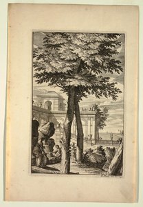 Plaat in Nouveaux Livre de Paysages (Nieuw boek van landschappen) door Daniel Marot