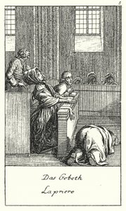 Het Gebed (gravure) door Daniel Nikolaus (after) Chodowiecki