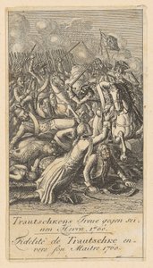 Blad 11 van de "Brandenburgse oorlogstaferelen" door Daniel Nikolaus Chodowiecki
