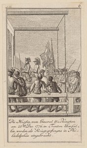 Blad 6 uit de reeks bij het essay „De geschiedenis van de revolutie van Noord-Amerika“, door M. C. Sprengel. door Daniel Nikolaus Chodowiecki