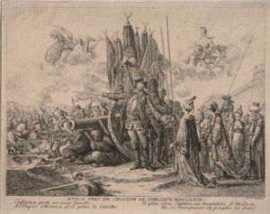 Prins Alexander Mikhaylovich Golitsyn bij het beleg van de Khotyn-vesting 1769, 1769 door Daniel Nikolaus Chodowiecki