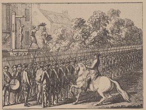 De Gauntlet Doorlopen. Illustratie uit Elementartwerk door J.B. Basedow, 1774 door Daniel Nikolaus Chodowiecki