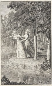 Titelpagina voor "Maandblad voor dames uit Leipzig voor 1794" door Daniel Nikolaus Chodowiecki