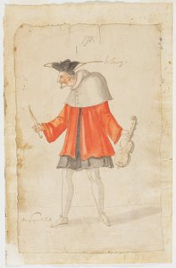 Een Muzikant van het Ballet du Serieux et du Grotesque, 1627 door Daniel Rabel