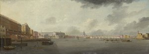 Een uitzicht op de Theems kijkend naar het oosten met de Adelphi, Somerset House en de Sint-Pauluskathedraal, c.1806 door Daniel Turner
