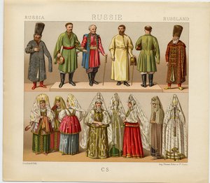 Russische kleding, 1880 door Daniel Urrabieta Vierge
