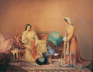 Phanariotische dames (Griekse koopmansbevolking in de wijk Phanar van Constantinopel) door Daniel Valentine Rivière
