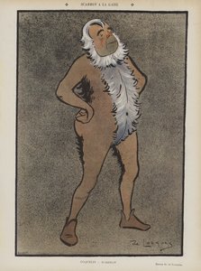 Franse acteur Benoit-Constant Coquelin in Scarron in het Théâtre de la Gaîté. Illustratie voor Le Rire