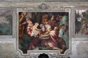 De Aanbidding der Wijzen Fresco door Daniele Crespi (1598-1630) 17e eeuw Milaan, Kerk van St. Alessandro in Zebedia door Daniele Crespi