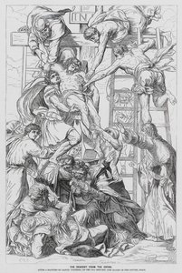 Afdaling van het Kruis (gravure) door Daniele da Volterra (1509 66) (after)