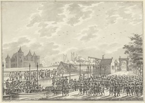 Aankomst van de gewapende Amsterdamse burgers in Muiden, 1787