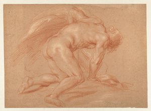 Knielend mannelijk naakt door Daniël Mijtens (II) (attributed to)