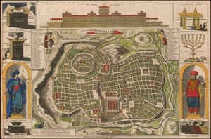 Kaart van Jeruzalem uit 1690 door Daniel Stoopendaal door Daniël Stopendaal