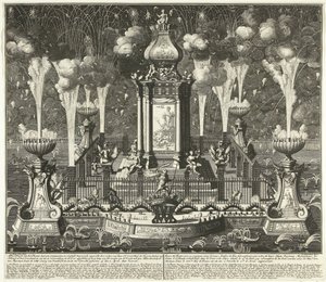 Vuurwerk bij de viering van de Vrede van Utrecht, 1713