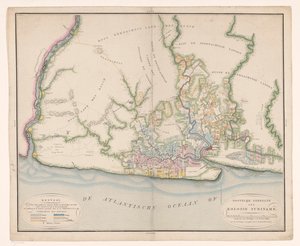 Deel van een kaart van Suriname door Daniël Veelwaard (I)