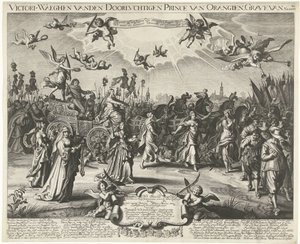 Allegorische triomfantelijke intocht van Frederik Hendrik, 1629 door Daniël van den Bremden